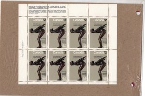 Canada Mint NH pane of 8 Olympic Stamps  The Plunger Sculpture  Sc# 657