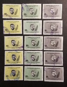 EL SALVADOR Scott C211-C213 JFK John F Kennedy Used Stamp Sets z6913