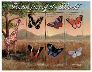 Mozambique 2000 - Butterflies of the World - Sheet of 6 Stamps Scott #1370 - MNH