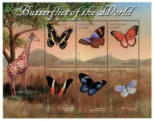 Mozambique 2000 - Butterflies of the World - Sheet of 6 - Scott 1370 - MNH