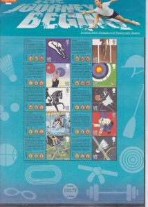 2012 Olympic and paralympic Smiler Sheet no. 2178 UNMOUNTED MINT