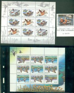 RUSSIA DUCK STAMPS 1985/9, Group of 2 sheets and single, NH, VF