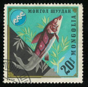 Mongolia, Fish, 20₮, 1974 (T-7070)