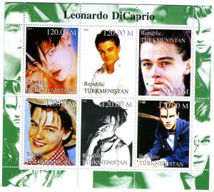 Turkmenistan 2000 LEONARDO DiCAPRIO American Actor Sheet Perforated Mint (NH)