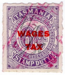 (I.B) Australia - Tasmania Revenue : Wages Tax 6d (1937) 