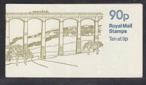 FG3b 1978 Llangollen  90p Folded Booklet - top 2 left stamps trimmed perfs