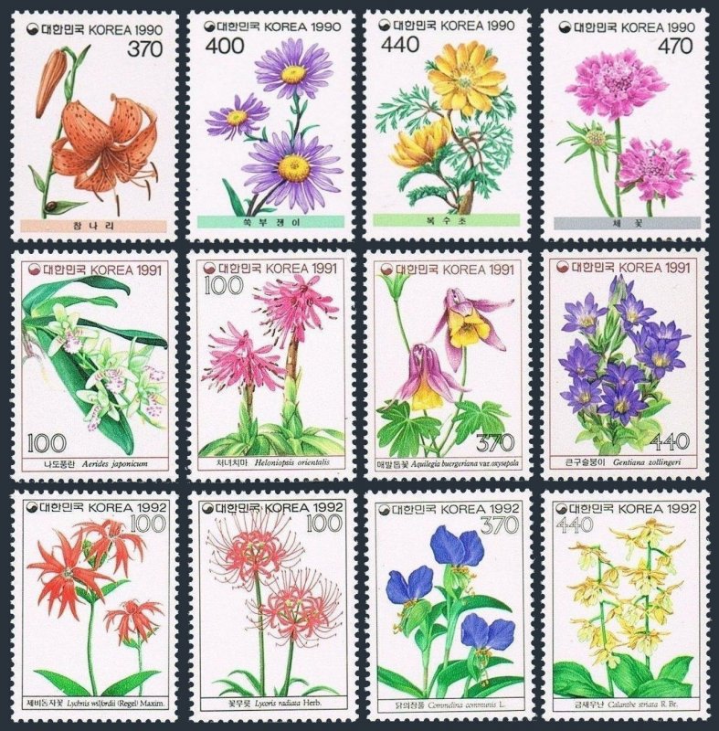 Korea South 1597-1608,MNH.Michel 1632-1635,1774-1644,1707-1710. Wild flowers.