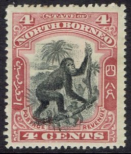 NORTH BORNEO 1897 MONKEY 4C PERF 14.5 - 15