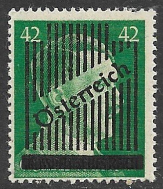 AUSTRIA 1945 42pf Obliterated Hitler Head THIN BAR Sc 404a MLH