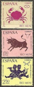 Rio Muni 70-72, mint, lightly hinged.  complete set of three. 1968. (S1378)