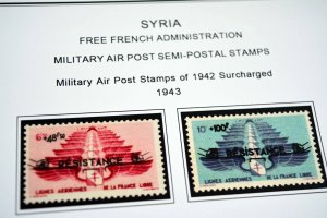 COLOR PRINTED FRENCH SYRIA 1916-1946 STAMP ALBUM PAGES (56 illustrated pages)