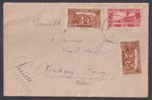 SYRIA - 1935 ENVELOPE TO  SWITZERLAND WITH STAMPS