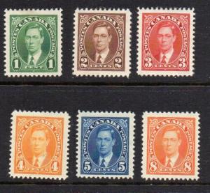 Canada Sc 231-36 1937 George VI stamp set mint