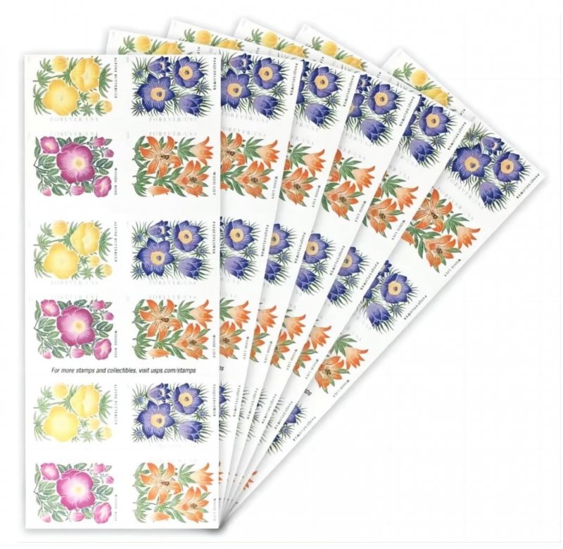 100 Mountain Flora Stamps 2022, Postage Forever Stamp  5 Books (20PCS)