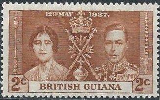 British Guiana 227 (mvlh) 2c Coronation issue, brown (1937)