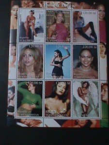 TURKMENISTAN-2001 FAMOUS SEXY MOVIE STAR-JENNIFER LOPEZ MNH SHEET-VERY FINE