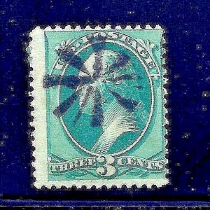 US 1800s Unknown PO Fancy Cancel = Radial PINWHEEL = Cole #[Unrecorded]..MC3