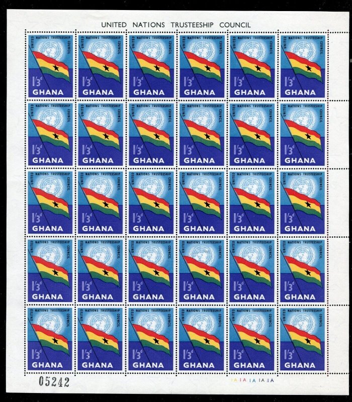 Ghana 67 - 70 UN Trusteeship Council Sheets of 30 Stamps MNH 1959