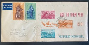 1962 Djakarta Indonesia First Day Cover FDC To Bay City MI Usa Orient Year