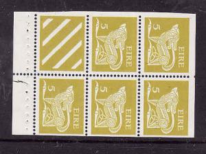 Ireland-Sc#298Ad-unused NH 5p apple green booklet pane-Animals-Dogs-1974-