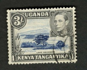 1938 Uganda Kenya Tanganyika SCOTT #82a Pf 13x11½ LAKE NAIVASHA  used stamp