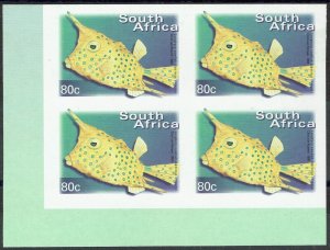 SOUTH AFRICA 2000 FISH 80C ERROR INMPERF BLOCK MNH **