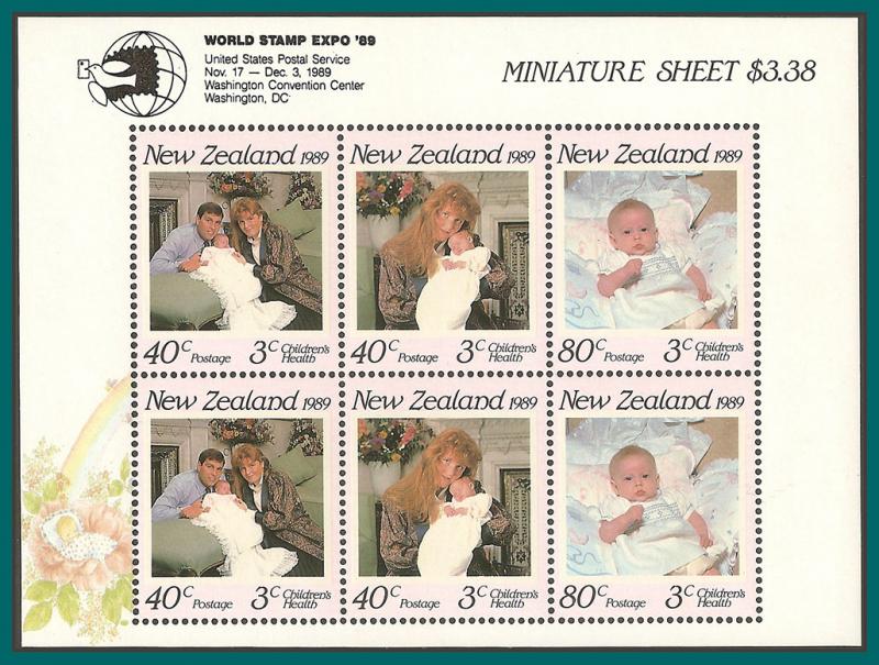 New Zealand 1989  World Stamp Expo, MS, MNH B136b