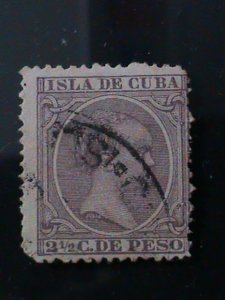 ​CUBA- SC#142 KING ALFONSO XIII-USED-VF-134 YEARS OLD-  WE SHIP TO WORLDWIDE