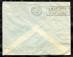 p683 - EGYPT Alexandria 1946 Airmail Cover to ITALY. Lottery Slogan Receiver