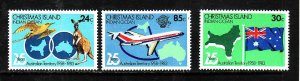 Christmas Is.-Sc#142-4- id4-unused NH set-Maps-Planes-Flags-1983-