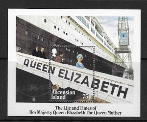 ASCENSION SGMS380 1985 LIFE AND TIMES OF QUEEN MOTHER MNH