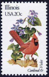 U.S. #1965A 20c MNH (State Birds & Flowers - Illinois)
