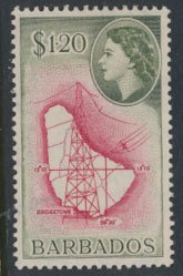 Barbados  SG 300 SC# 246 Bridgetwon Map MH    see details and scans