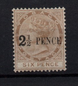 Tobago QV 1883 2 1/2d on 6d stone mint LHM SG13 WS31201