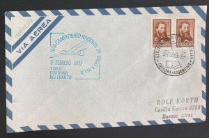 1969 Cordoba Argentina First Flight Airmail Cover FFC  To Rio Cuarto