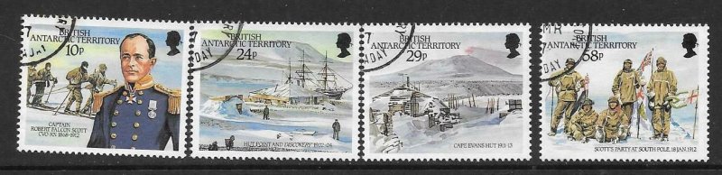 BRITISH ANTARCTIC TERR. SG155/8 1987 SCOTT'S ARRIVAL AT SOUTH POLE FINE  USED