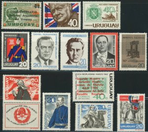 Uruguay  #727-739 Postage Stamp Collection 1966 Latin America Mint LH