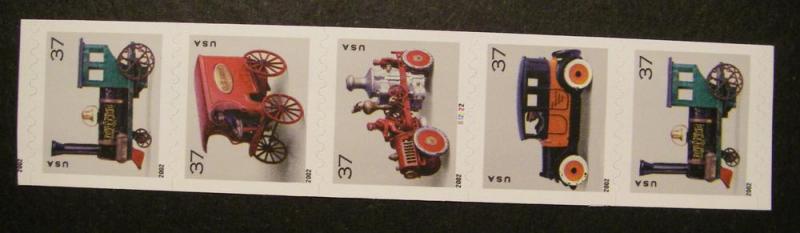 Scott 3638-41, 37c Antique Toys, PNC5, #B12222, MNH