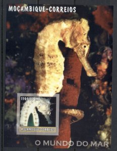 Mozambique 2002 The Sea World, Seahorse IMPERF MS MUH