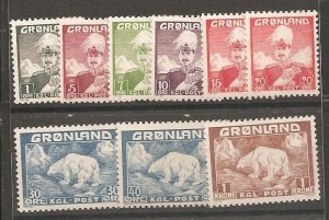 Greenland SC 1-9 Mint, Never Hinged