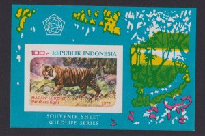 Indonesia  #1016a    MNH  1977  sheet wildlife  tiger  100r  IMPERF.