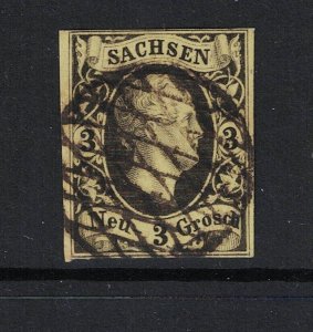Saxony SC# 8, Used, tiny pinhole - S16944