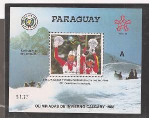 Paraguay 1987 Olympics SC 2238 sheet MNH (bar) 