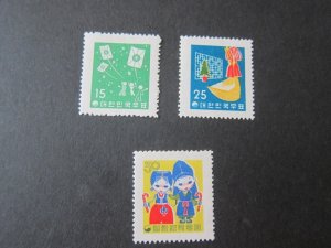 Korea 1958 Sc 287-9 set MNH
