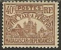Madagascar Sc.  J13, mint, hinged.  1908 . (M281)