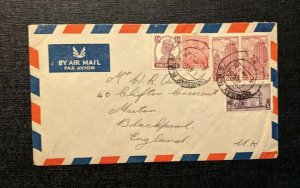 1950 Bombay RMS India Airmail Cover to Blackpool England