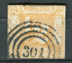 GERMANY; THURN TAXIS SOUTH 1850s-60s early classic issue used 1/2sg. value