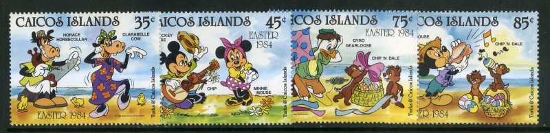 CAICOS ISLANDS 42-45  MNH SCV $9.25 BIN $4.75 DISNEY