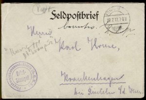 Germany WWI Air Force Flugabwehrkanonenzug Flak AOK 5 Feldpost Cover G69791