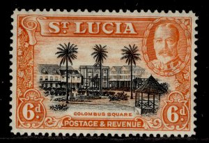 ST. LUCIA GVI SG120, 6d black and orange, LH MINT.